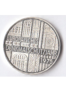 GERMANIA REPUBBLICA FEDERALE 5 Mark 1975 Ag. Protezione monumenti europei